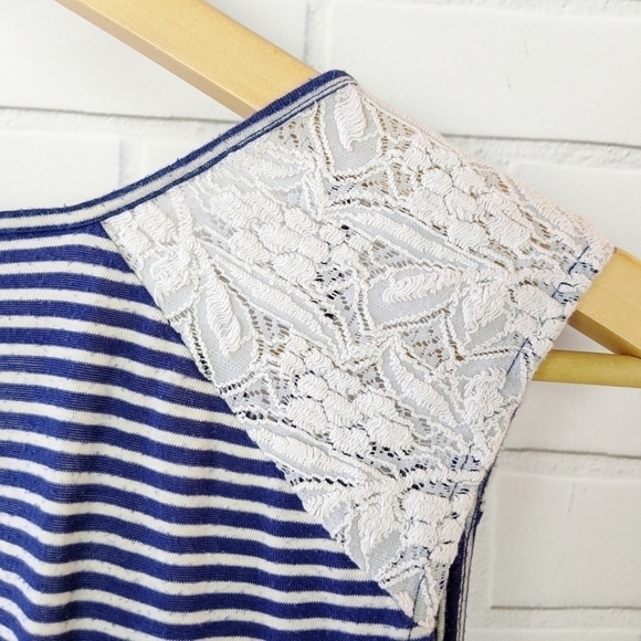 Mudd Blue Striped Scoop Tank Top Women's Extra Large - Picture 3 of 5